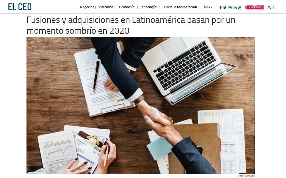Fusiones y adquisiciones en Latinoamrica pasan por un momento sombro en 2020